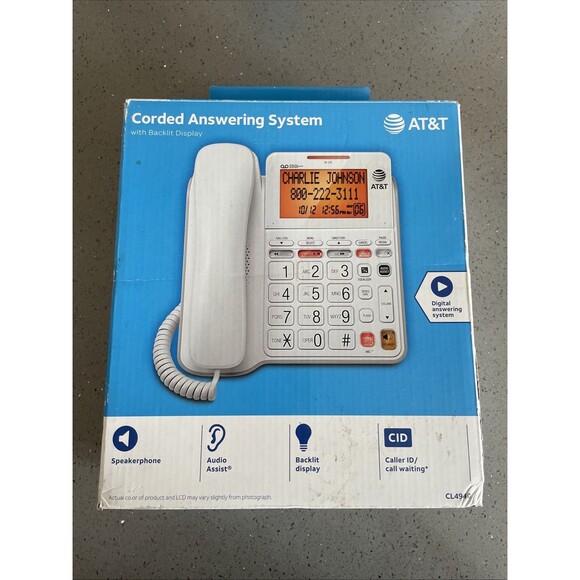 AT&T CL4940 Single Line Corded Phone Digital Answering System Open Box NO CABLE - Picture 1 of 4
